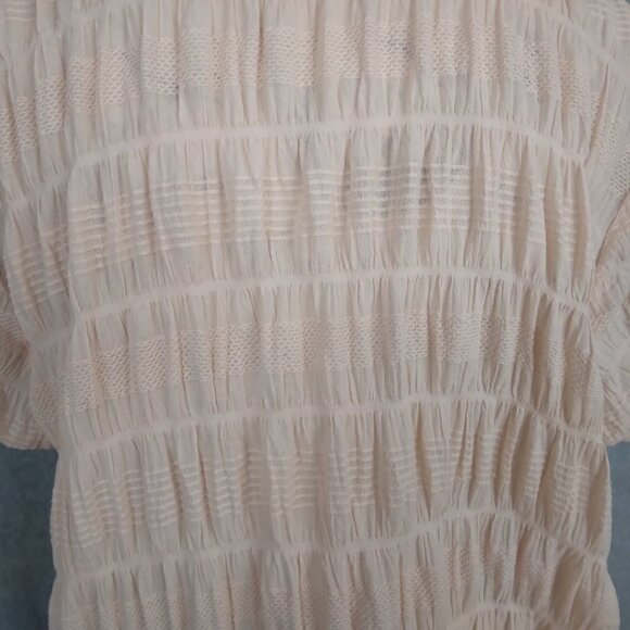 Sundance | Cloud Nine Pink Cap Sleeve Shirred Top | Size L - Picture 6 of 8